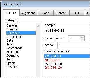 excel format cells