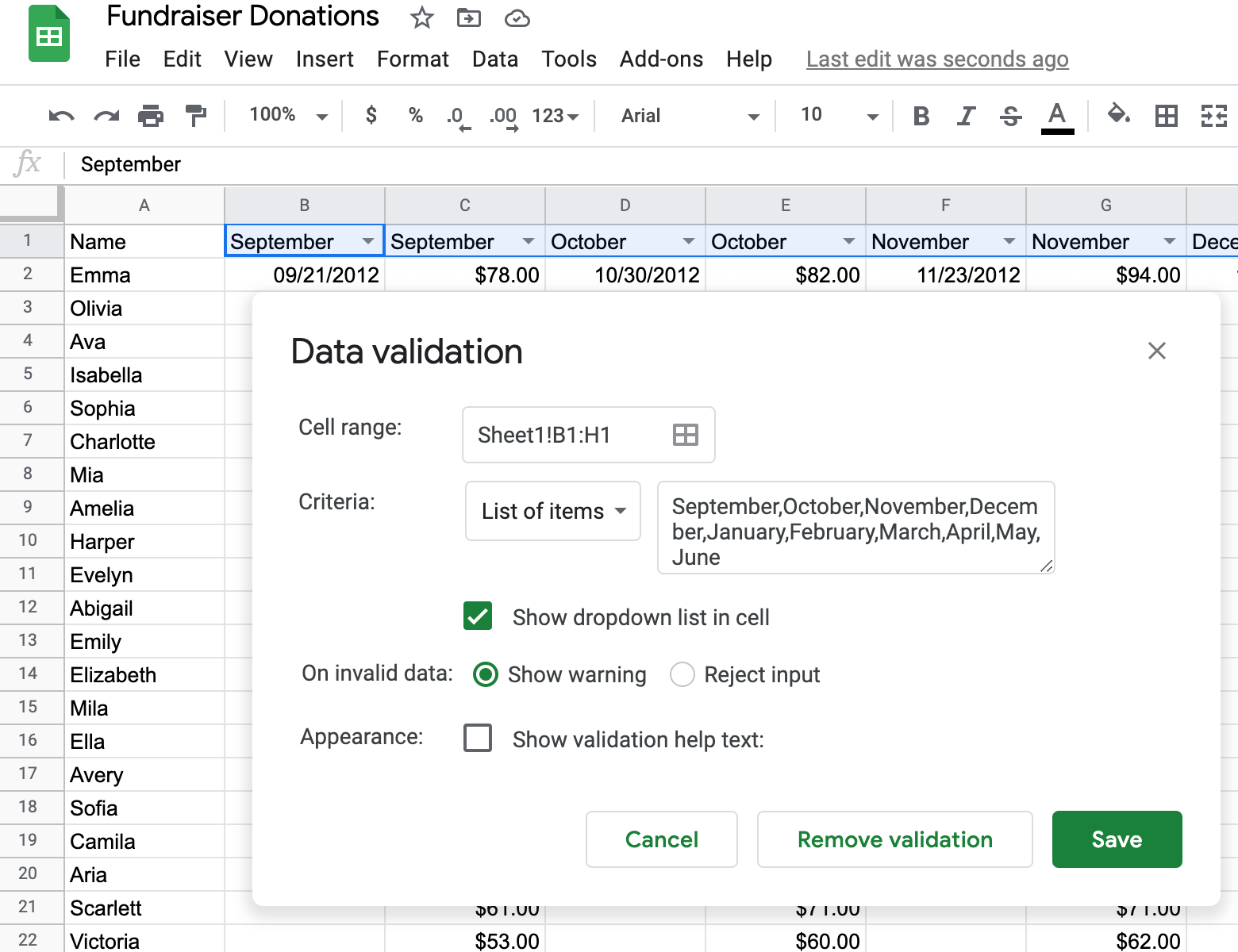 Data Validation in Google Sheets | Alteryx