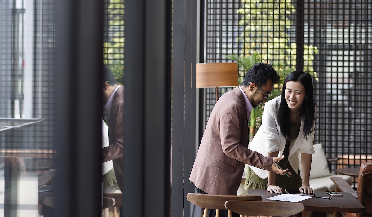 colleauges working together in an office