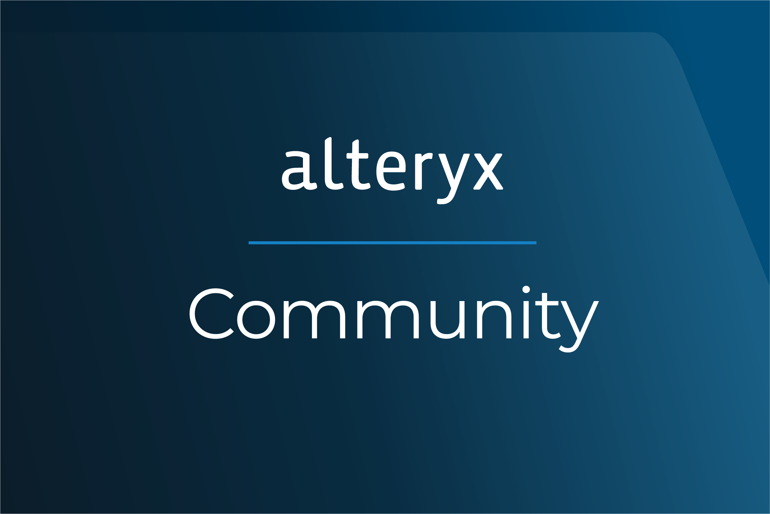 Community Programs - Alteryx