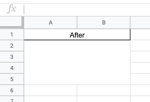 How to Merge Cells in Google Sheets - after merging cells Merge Cells in Google Sheets - after merging cells