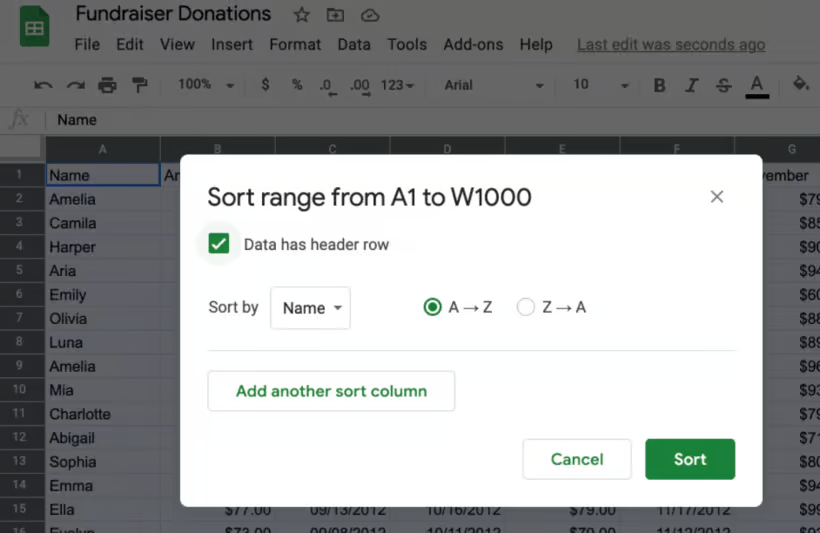 How to Sort Data in Google Sheets Alphabetically Google Sheets example - sorting data alphabetically