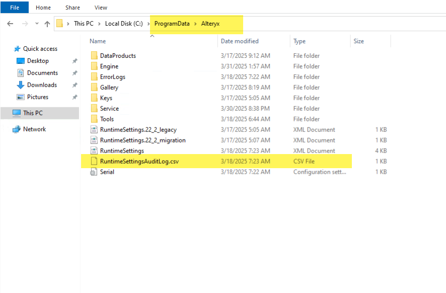 Audit System Settings